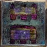 Gianette Fiandaca (Contemporary), Abstract, mixed media, oil and glass beads, framed, 92 x 92cm