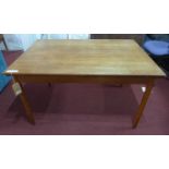 A mid 20th century teak draw leaf dining table, H.72 W.220 D.82cm