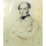 Alexander Johnston (1815-1891), portrait of a gentleman, pencil on paper, signed and dated 1889 to