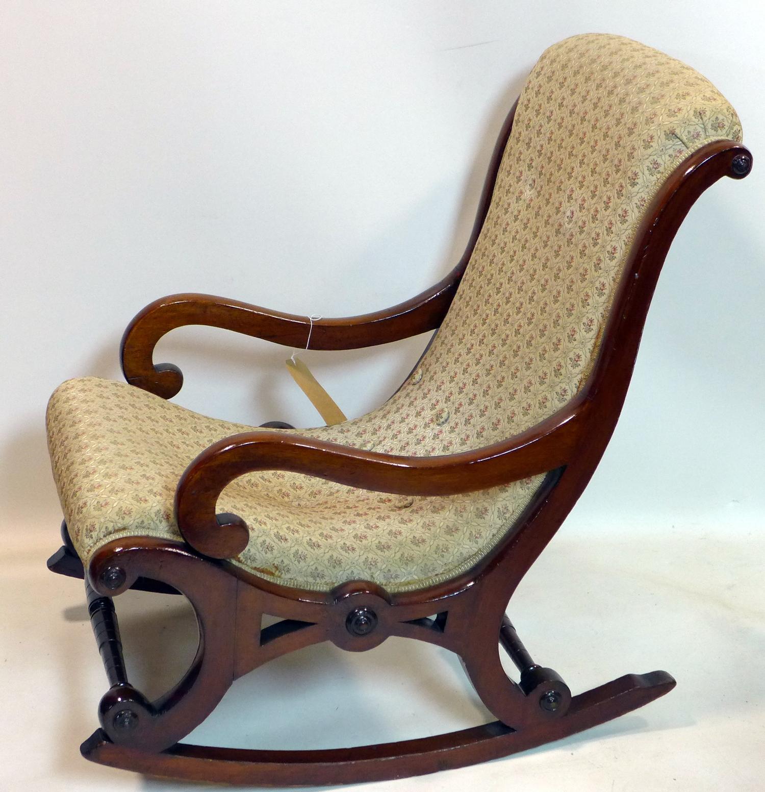 A Victorian mahogany rocking chair - Image 2 of 3