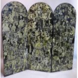 A 20th century decoupage 3 fold dressing screen, decorated with vintage movie stars, 171 x 180cm