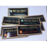 A set of 10 vintage French wine plaques