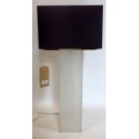 A perspex and chicken wire table lamp with shade, H.65cm