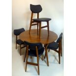A set of four Jacob walnut dining chairs with matching dining table