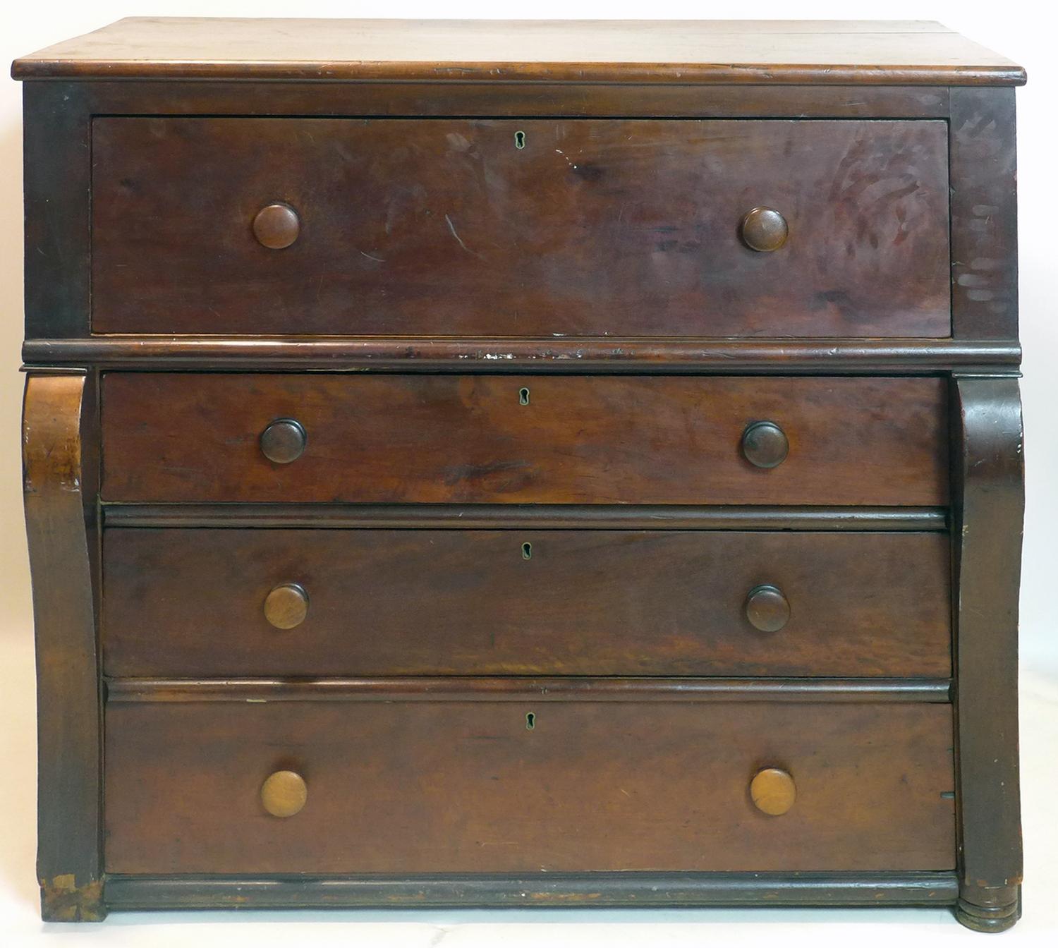 A 19th century Scottish mahogany chest of drawers, H.101 W.110 D.56cm