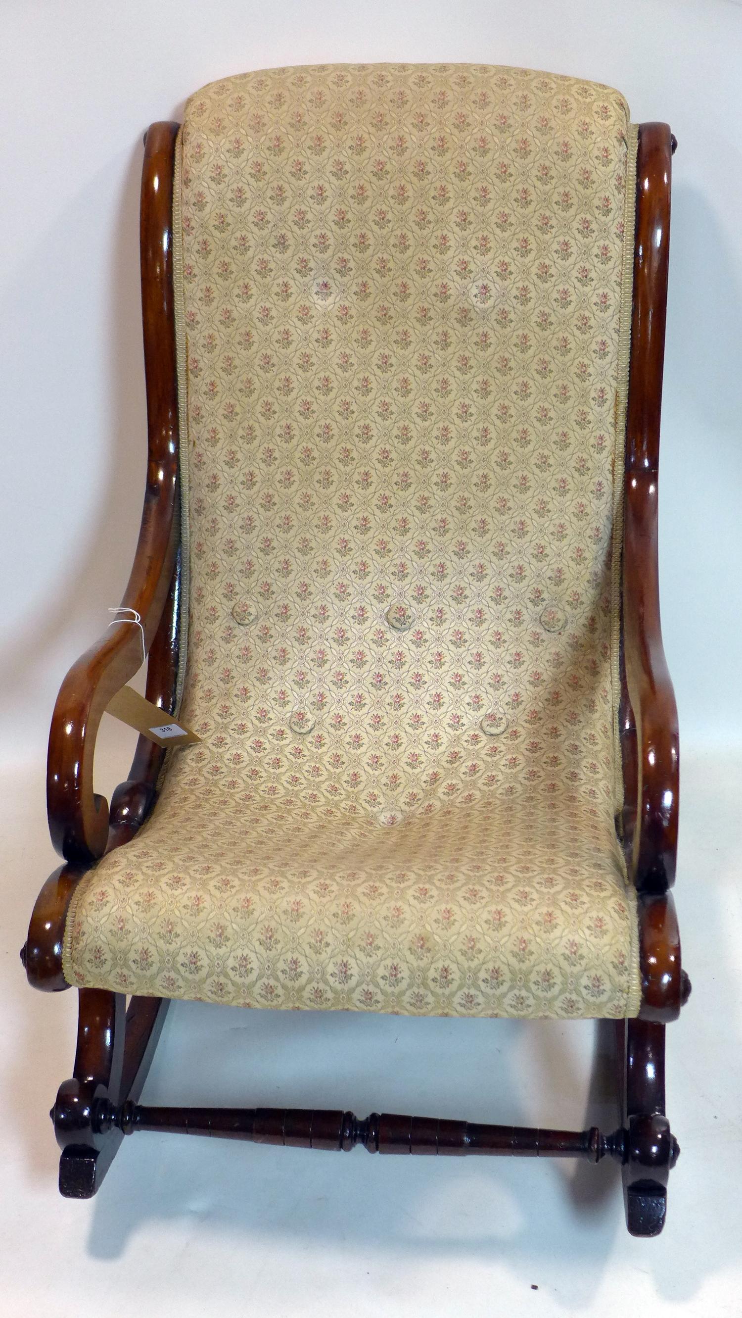 A Victorian mahogany rocking chair - Image 3 of 3