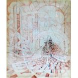 Hugh Cushing, 'La Legende de Mont Gilberto', red ink, 54 x 43cm