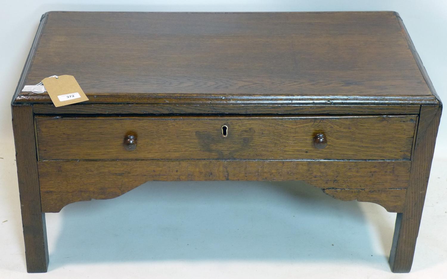 A 19th century oak coffee table with single drawer, H.41 W.78 D.41cm