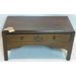 A 19th century oak coffee table with single drawer, H.41 W.78 D.41cm