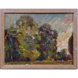 Marian Kratochwil (Polish, 1906-1997), landscape, oil on panel, 17 x 21cm