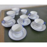 An early 20th century Crown Chelsea china part tea set