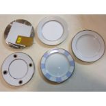 Bernaudaud, France 6 porcelain plates in various designs (platinum finishes to all) dia: 21 cm each