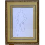 Ronald O'Neal Best (British b.1957), pencil sketch of a male nude, 39 x 27cm