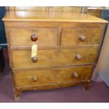 A Victorian mahogany chest of drawers, H.87 W.89 D.44cm