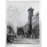 Francis Dodd (British, 1874-1949), 'Soho Square', etching, signed and titled in pencil to lower