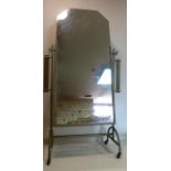 An early 20th century industrial cheval mirror, H.186 W.95 D.46cm