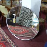 A contemporary silver framed circular mirror, D.90cm