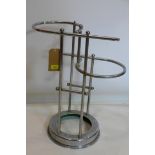 An Art Deco chrome stick stand, H.65cm