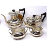 A late 19th century Goldsmith & Silversmith Company silver four piece tea set, 71oz