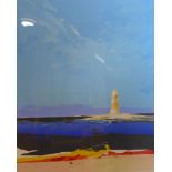 Donald Hamilton Fraser RA (British, 1929-2009), Abstract seascape with lighthouse, screenprint,