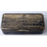 A 19th century Russian silver & Niello snuff box, H.2.5 W.7 D.3cm