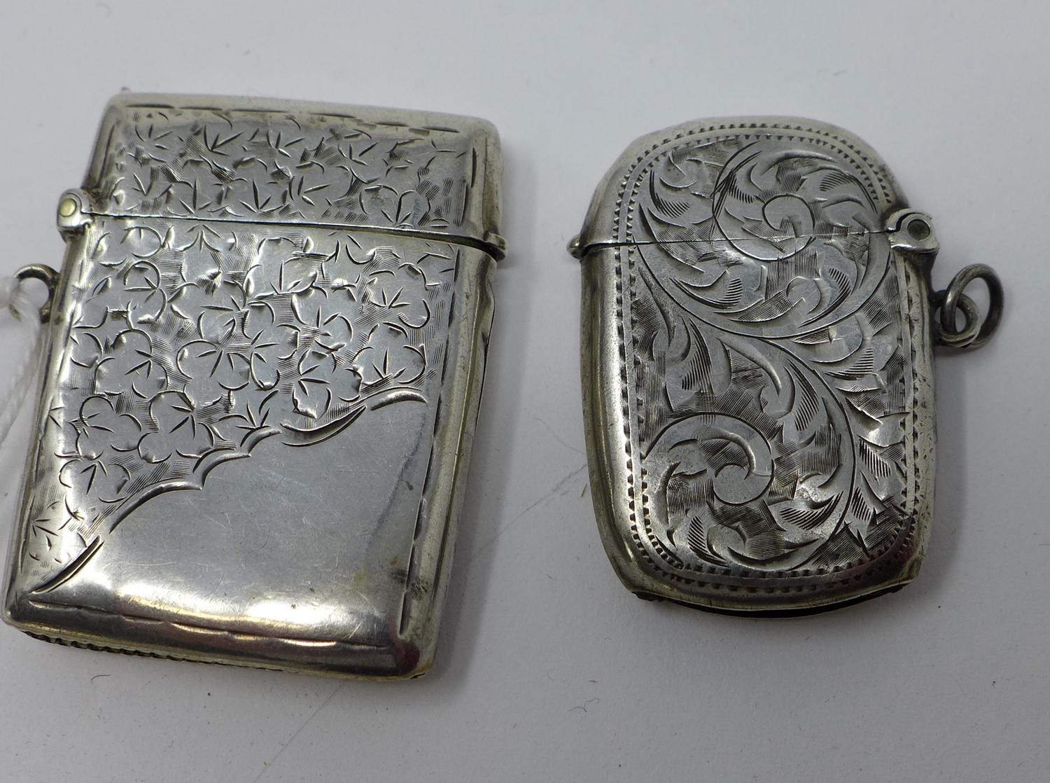 Two 19th century silver vesta cases - Image 2 of 2