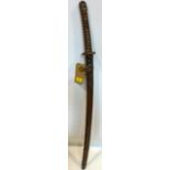 A Japanese WWII Army Officer?s Sword Katana, signed on the tang under handle with Seki mark, blade