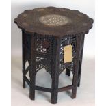 A late 19th/early 20th century Anglo indian folding table