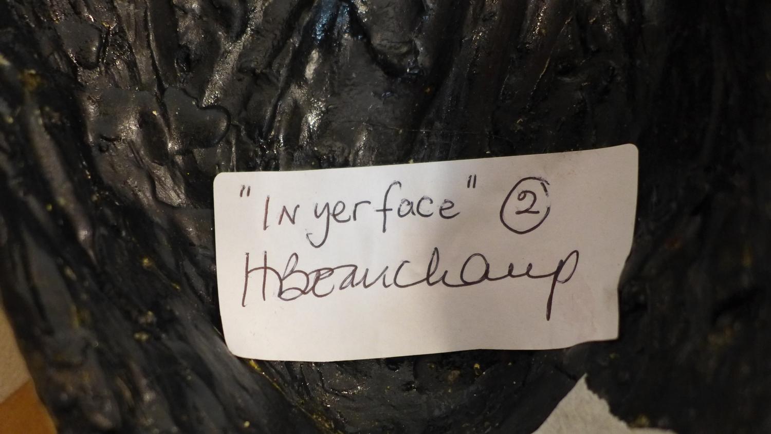 Hilary Beauchamp, "In Yerface 2", ceramic mask, stamped with monogram, H.31 W.19cm - Image 2 of 2