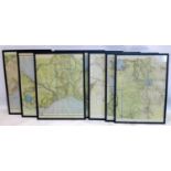 A set of eight 19th century maps of Africa by Justus Perthes, framed and glazed, 72 x 53cm