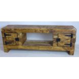 A reclaimed pine TV unit, H.45 W.120 D.29cm