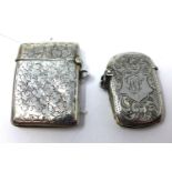 Two 19th century silver vesta cases