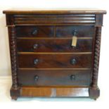 A 19th century Scottish mahogany chest of drawers, H.122 W.122 D.55cm