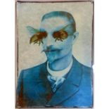 Soozy Lipsey (Contemporary), a framed print on canvas of a gentleman and bees, canvas: 20 x 14cm