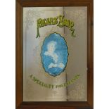 An advertising mirror for Pear's Soap, with print of Bubbles in cartouche to center, 64 x 48cm