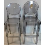 3 moulded perspex high chairs, 'Sgabello Igloo' designed by Luisa Battaglia, made in Italy, SCAB