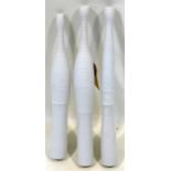 Three Hering Berlin tall porcelain vases of ribbed and matte design, tallest: 57.5cm, smallest: