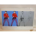 A gallery poster for Andy Warhol depicting 'Elvis I and II' at Art Gallery of Ontario, 60 x 97cm