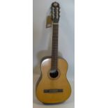 A vintage acoustic guitar