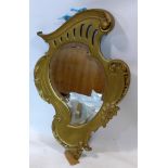 A Rococo style gilt wood mirror with bevelled plate, 89 x 55cm