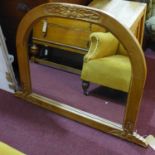 An Art Deco style pine mirror, 76 x 104cm