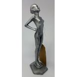 An Art Deco cast aluminum figure, H.30cm