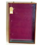 A 20th century mahogany wall hanging display case, H.76 W.51 D.13cm