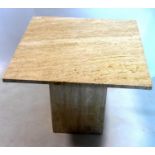 A Travertine marble lamp table, H.50 W.60 D.60cm