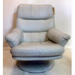 A white leather armchair