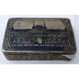 A 19th century Russian silver & Niello snuff box, H.2 W.6.5 D.4cm