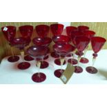 A collection of 15 Murano glasses, to include 6 wine glasses, 4 large wine glasses, and 5