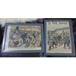 Two framed copies of 'Le Petit Journal', 1903, 39 x 29cm