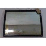 A 20th century square ebonized convex mirror, 56 x 43cm