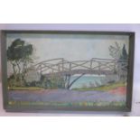 Henri Folkard, 'The Little Wooden Bridge', oil on canvas, 46 x 76cm